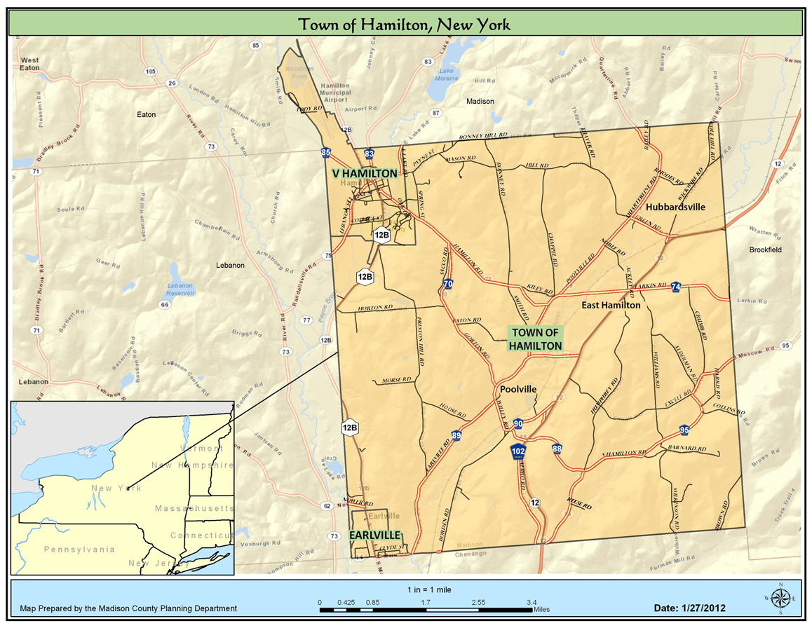 Town of Hamilton NY Map